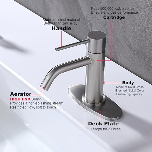 Brushed Gold Single Handle Vessel Sink Faucet U5246