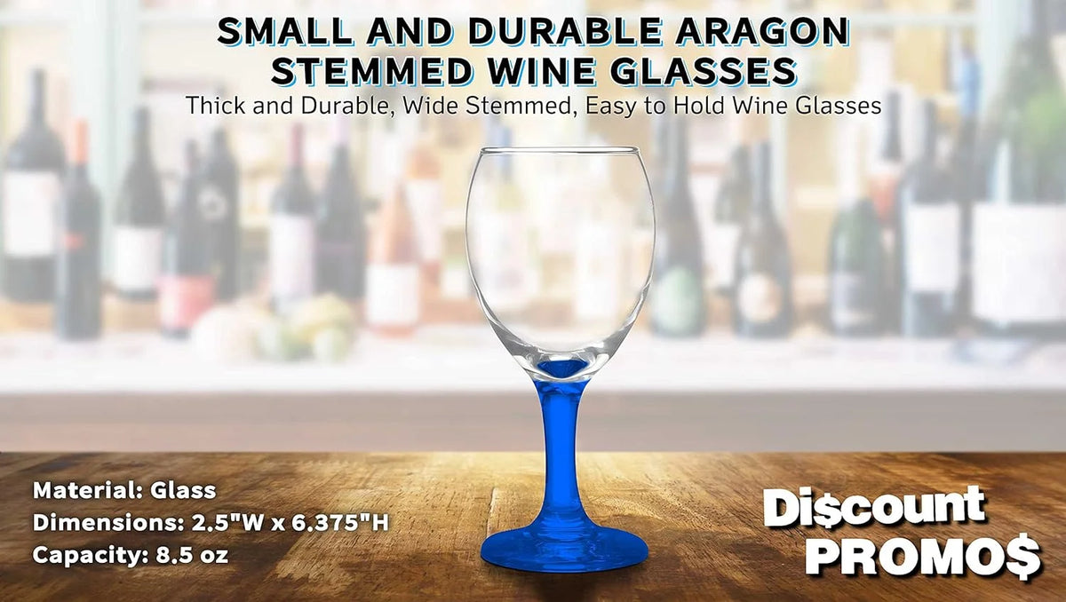 Blue 8.5 Oz Wine Glasses Set R82578