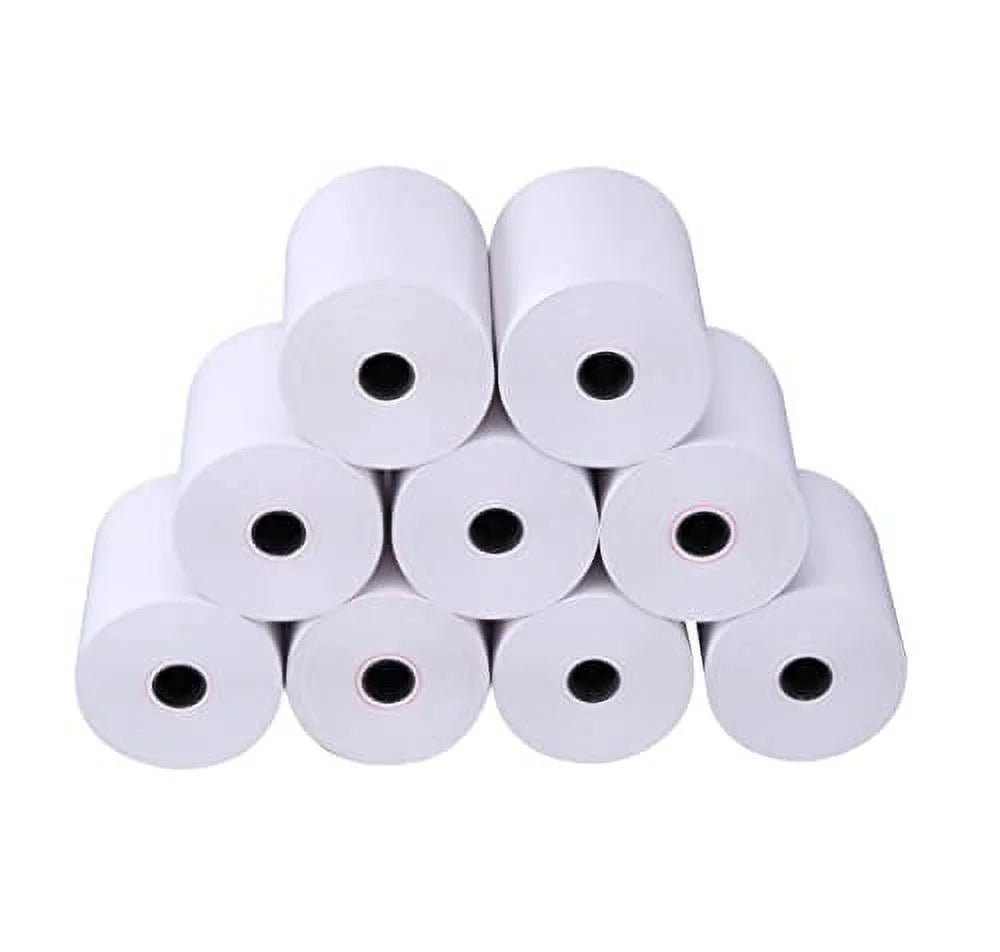 One Ply Bond Receipt Paper Rolls, Pack of 50 C549