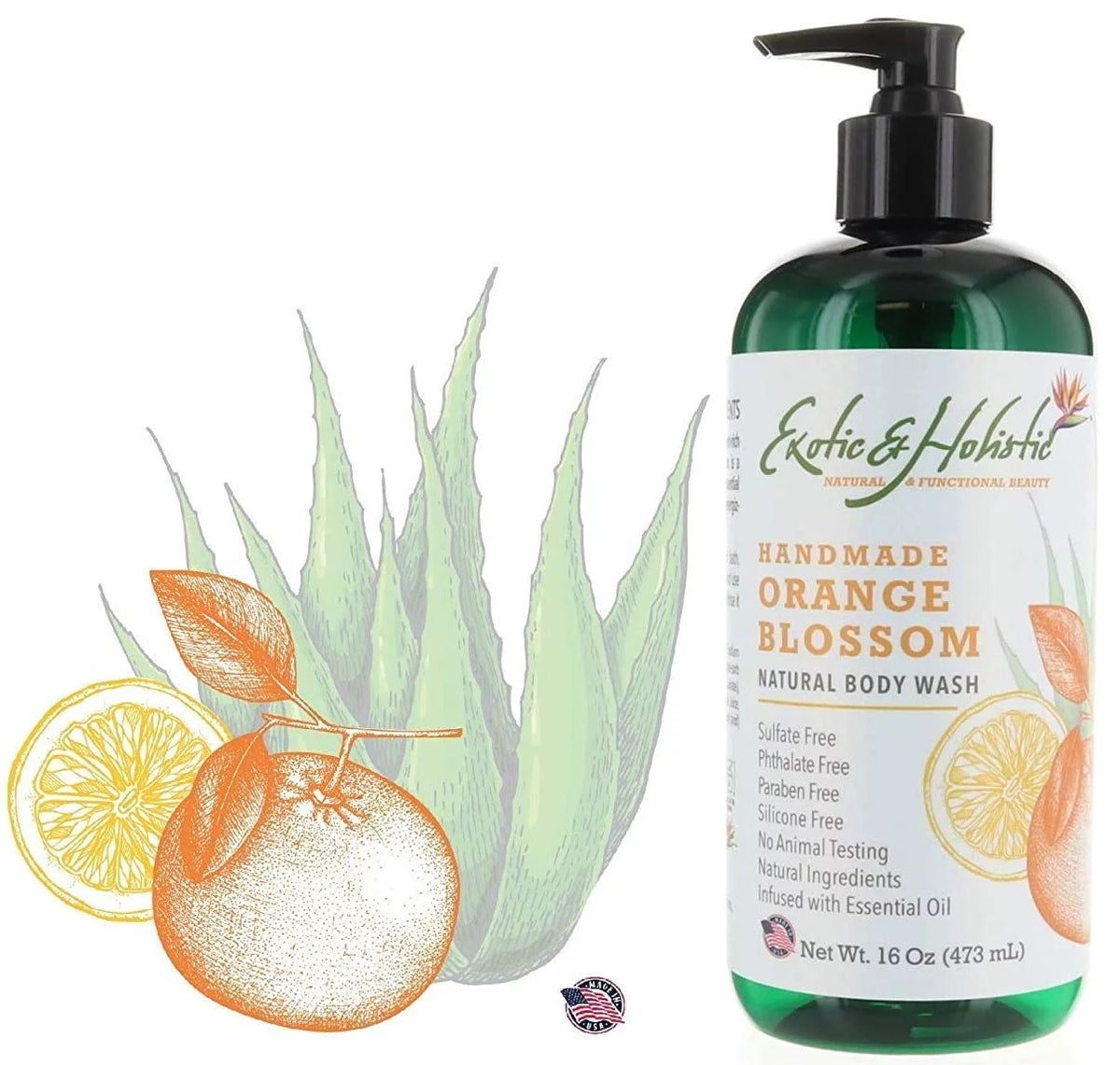 Natural Body Wash with Pump 16 FL, 473 mL C754