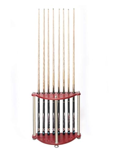 Wall-Mounted Wooden Pool Cue Rack for 8 Cues S838