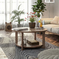 Round Wood Coffee Table with Storage R704