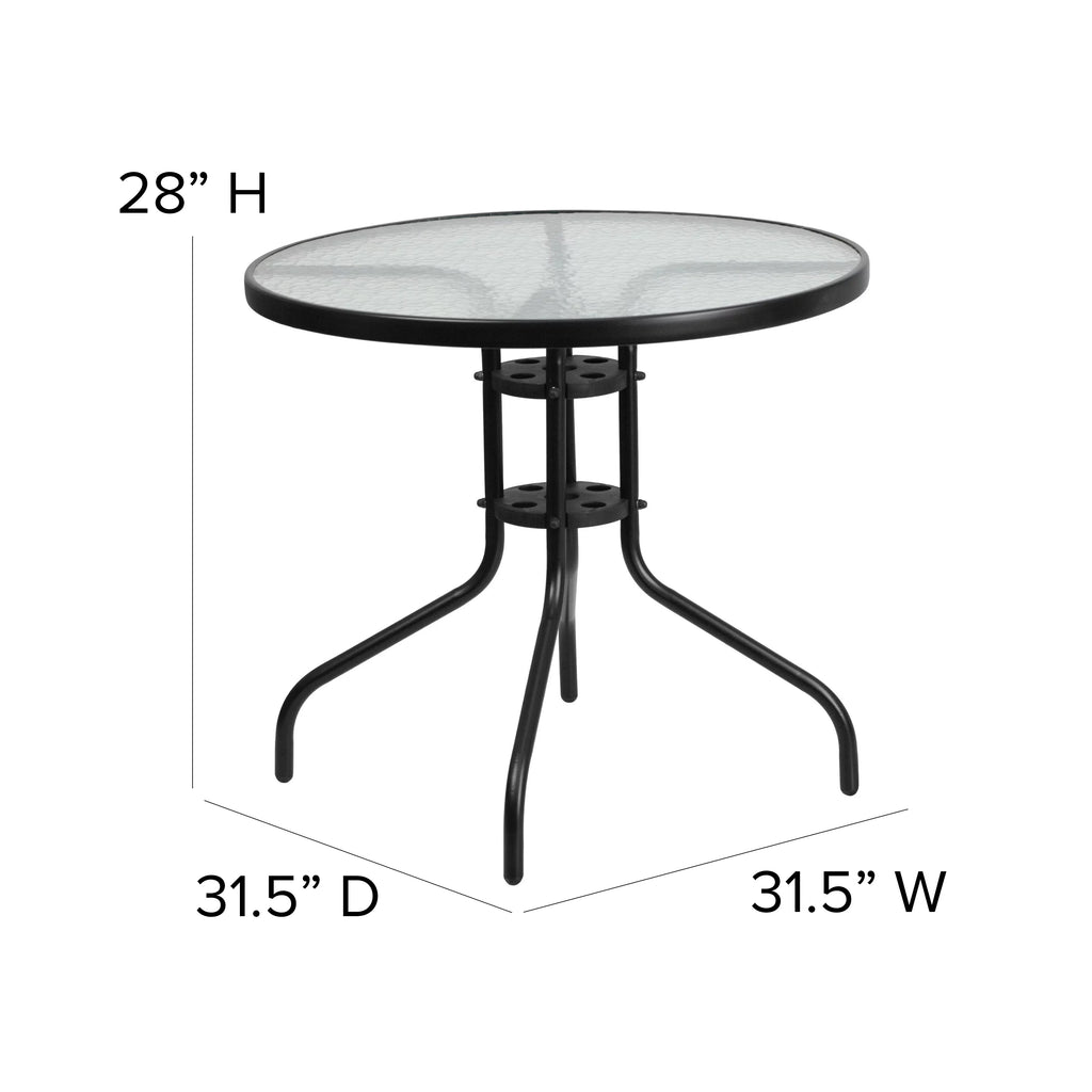 5 Piece Outdoor Patio Dining Set with 4 Brown Stack Chairs F1422