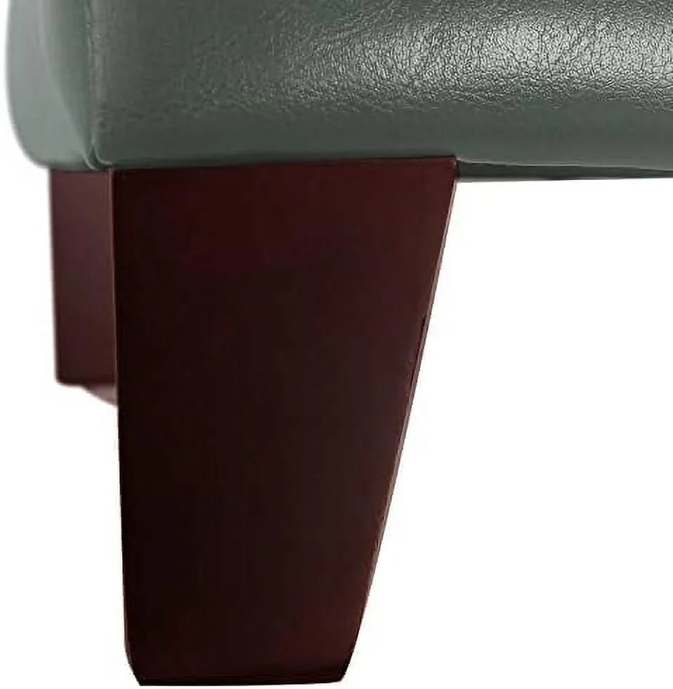 Tufted Leather Square Ottoman with Hinged Lid E12705
