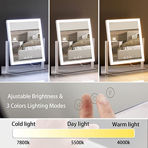 Lighted Makeup Mirror with 5X Magnification, 17.3in White L5433