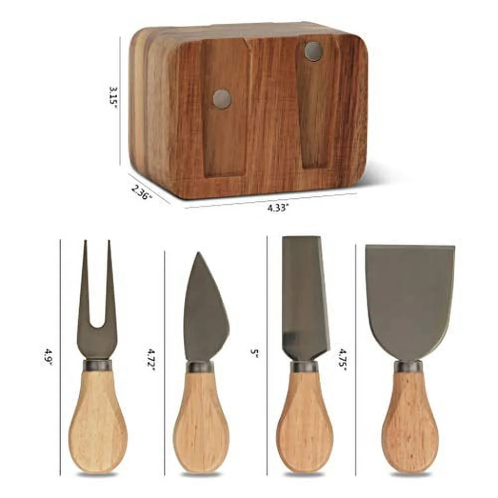 Cheese Knife Block Set with Wooden Handle N392