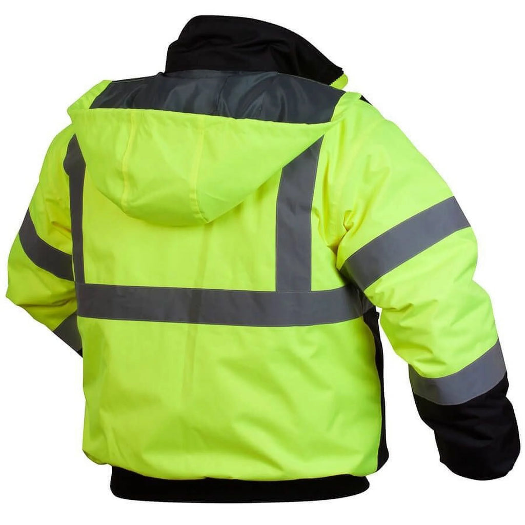 Hi-Vis Lime Bomber Jacket with Quilted Lining Size 4X Large S12618