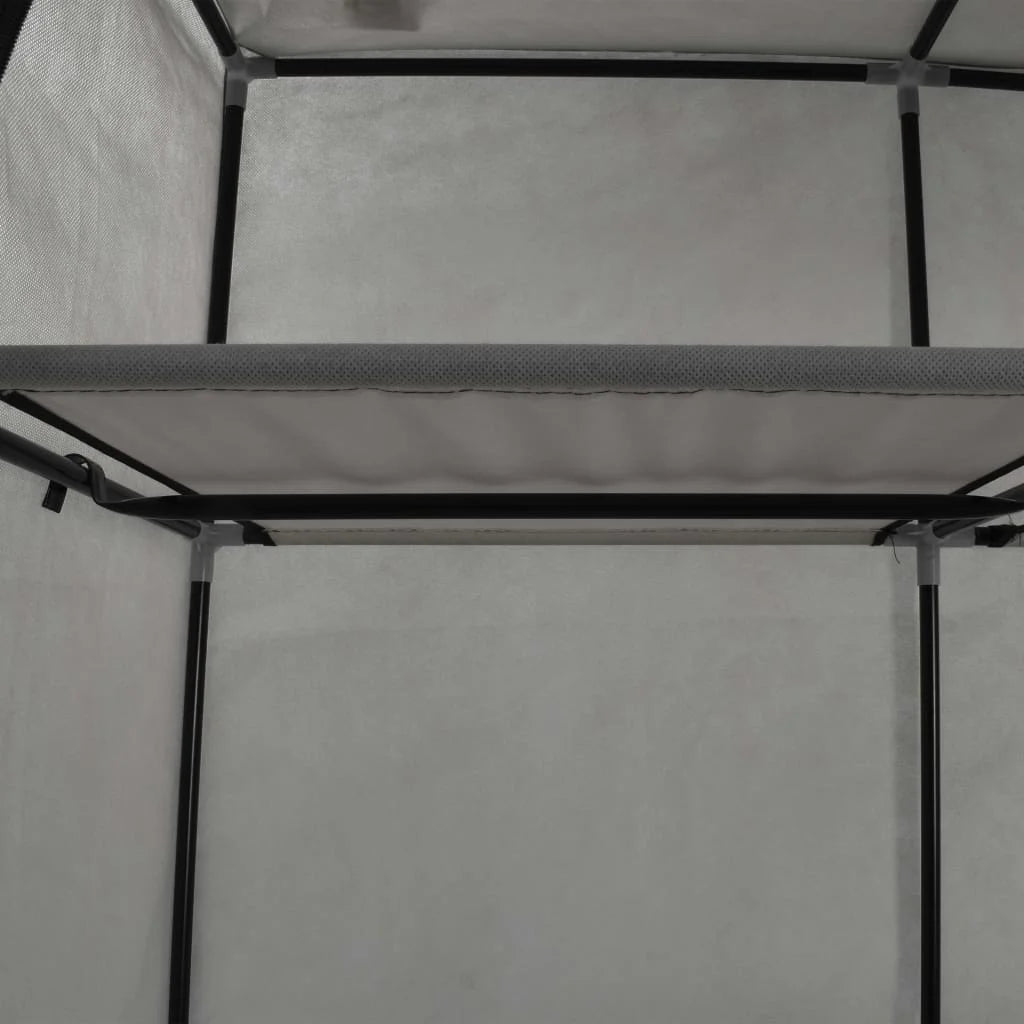 Gray Wardrobe with Compartments and Rods H978219