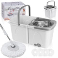 Spin Mop and Bucket with Wringer Set, 4 Reusable Microfiber Mop Pads M22338