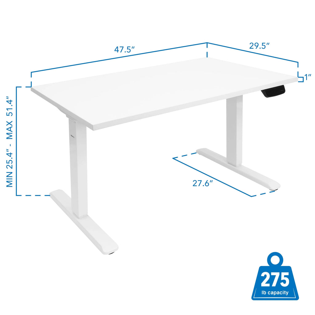 White Electric Standing Desk with Tabletop B167