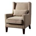 Ivory Fabric Wingback Accent Chair J9500