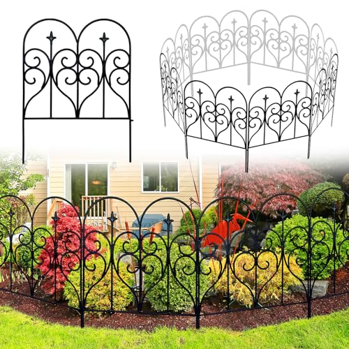 Decorative Garden Fence 32 in x 10 ft Rustproof Metal N300615