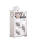 White Plastic Wood Storage Cabinet with 2 Shelves E3039