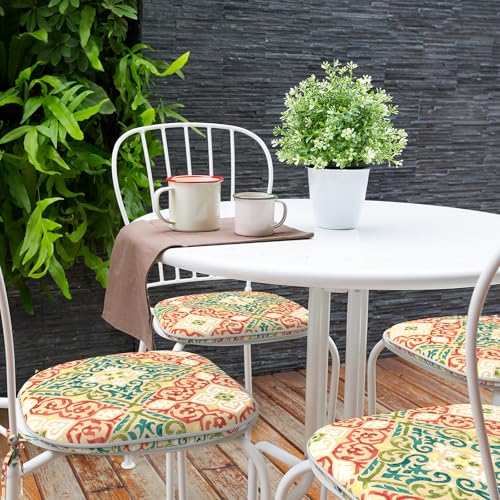 16x17 Inch Flower Blue Set of 4 Chair Cushions F96752