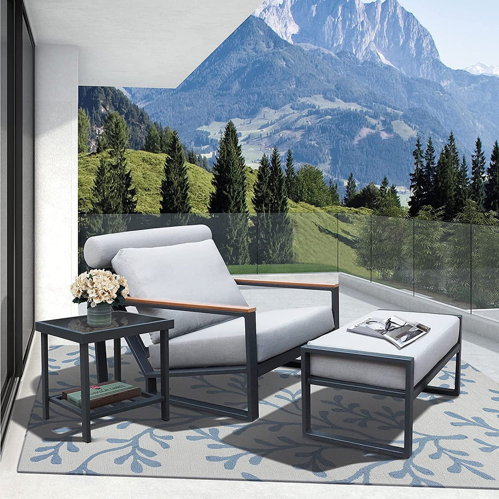Aluminum Glass Square Side Table with Storage Shelf Y181