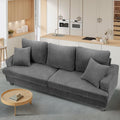Gray Corduroy 3 Seater Sofa with 2 Pillows N4584