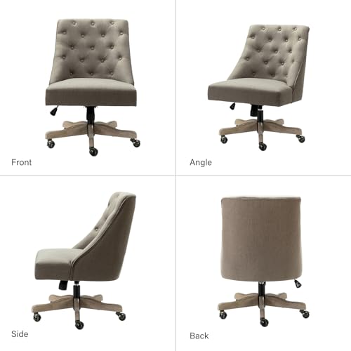 Beige Tufted Upholstered Home Office Chair S339588