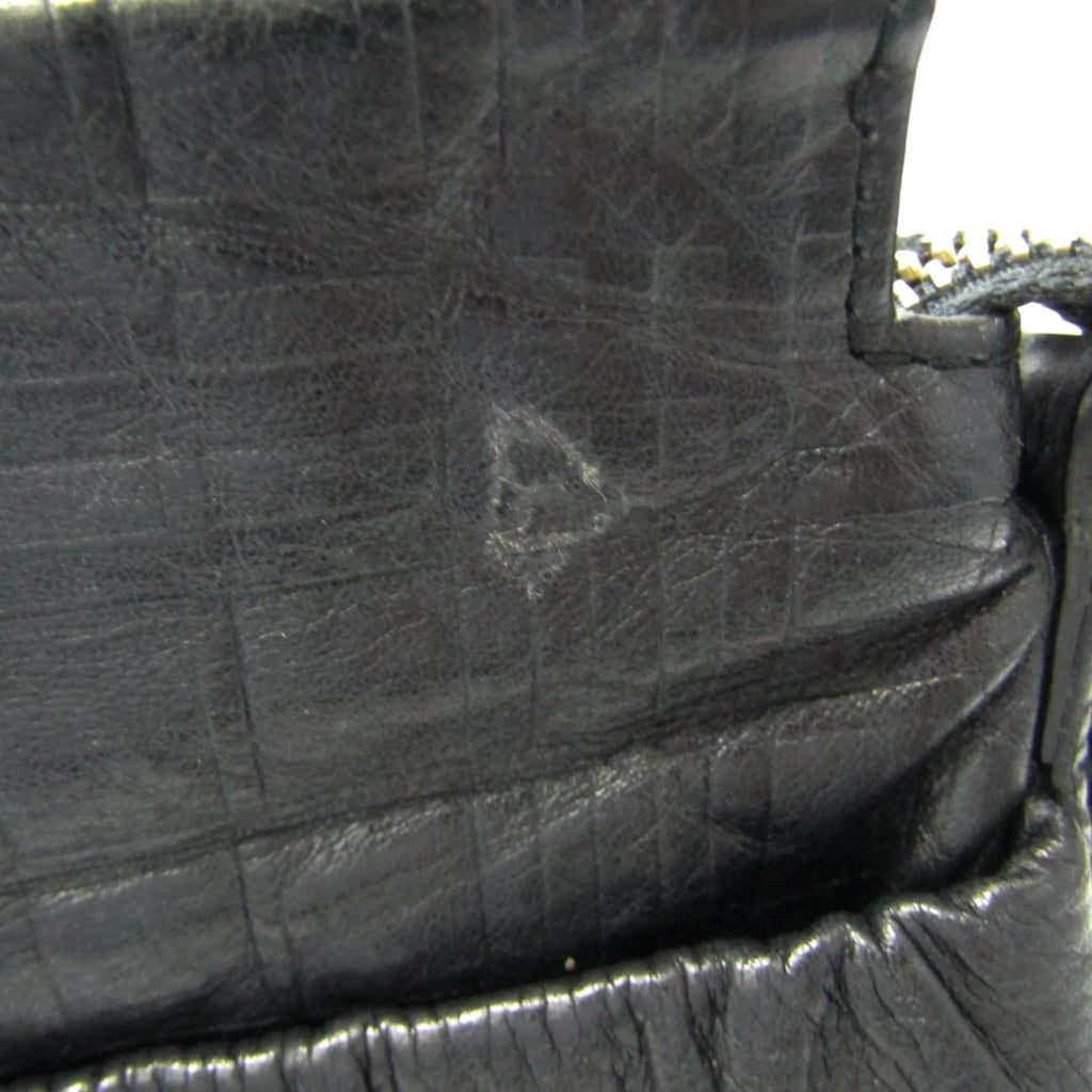 Pre-Owned Black Leather Shoulder Bag I229