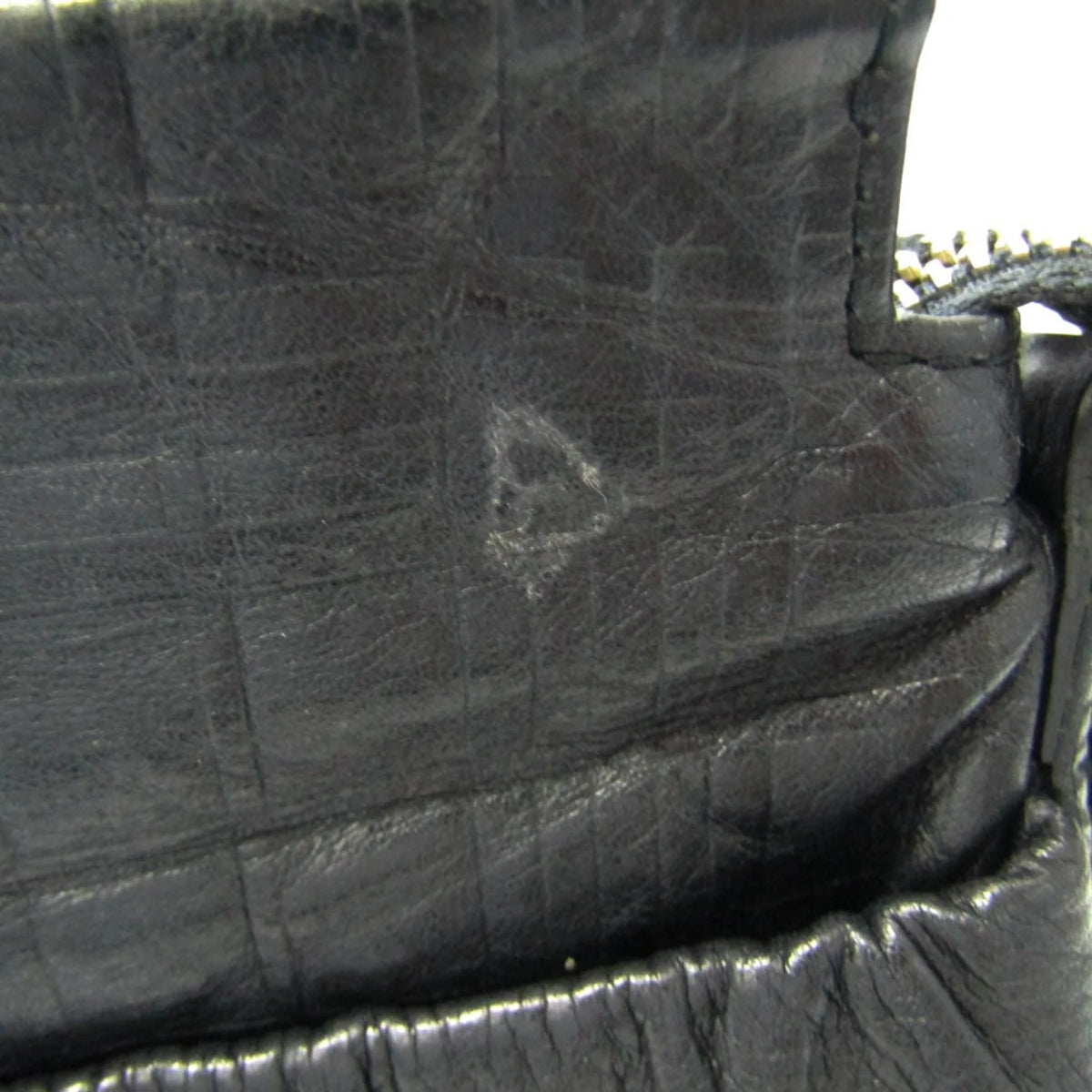Pre-Owned Black Leather Shoulder Bag I229