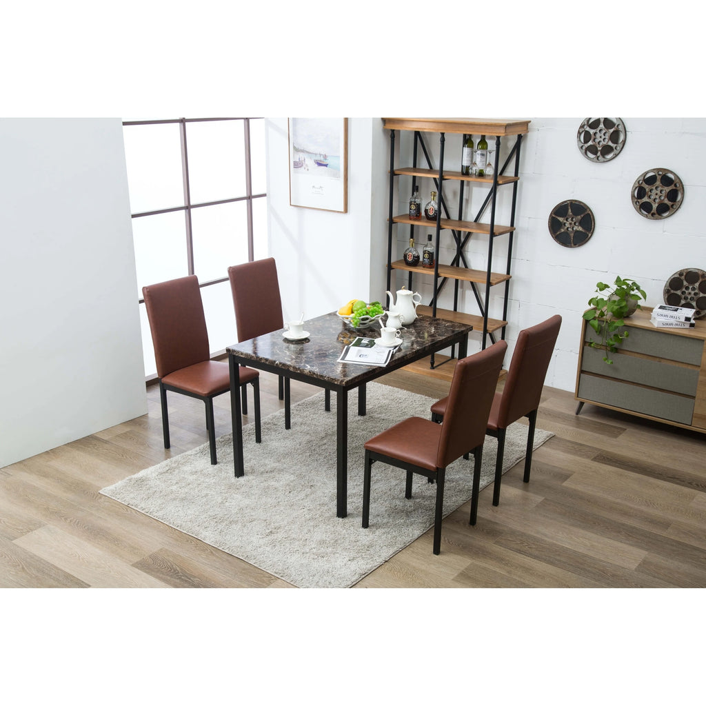 5pc Black Faux Leather Dining Room Set Z76881