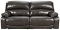 Dark Brown Faux Leather Double Reclining Sofa Q759