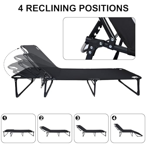 4-Position Adjustable Camping Cot with Pillow K592