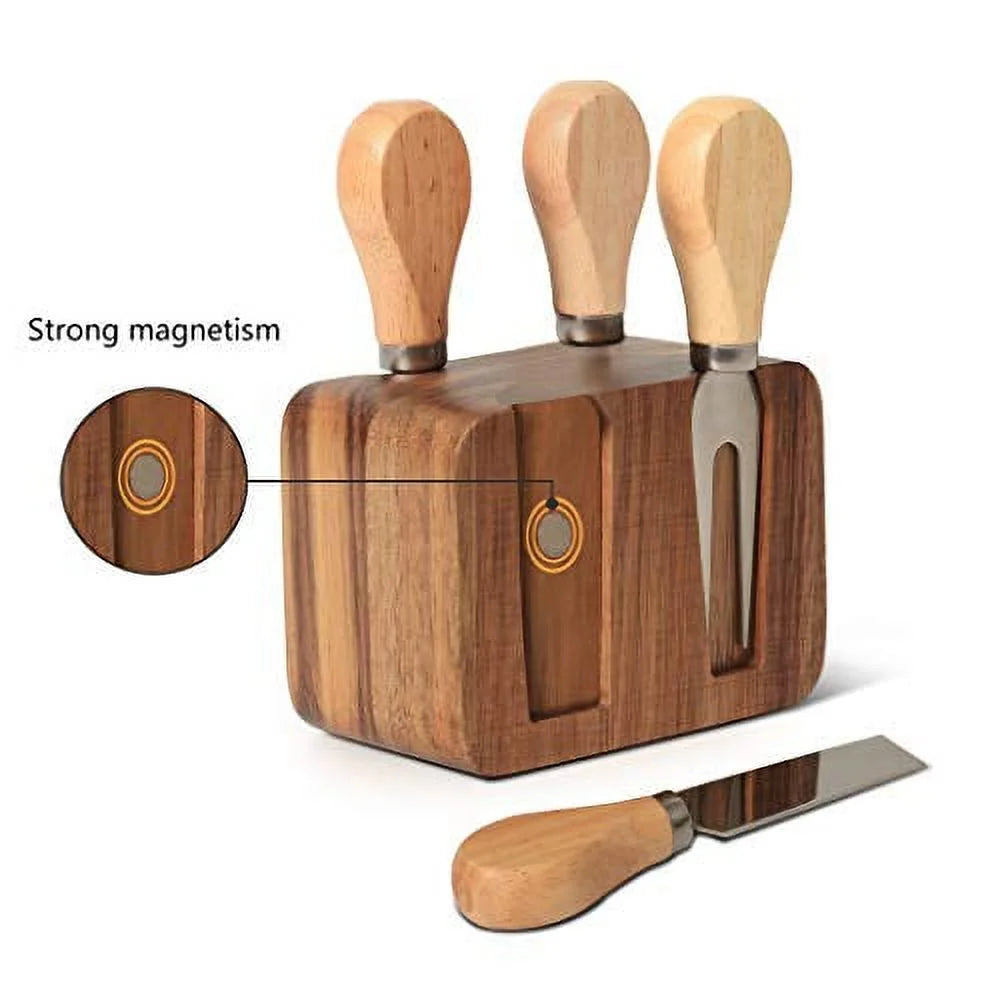 Cheese Knife Block Set with Wooden Handle N392