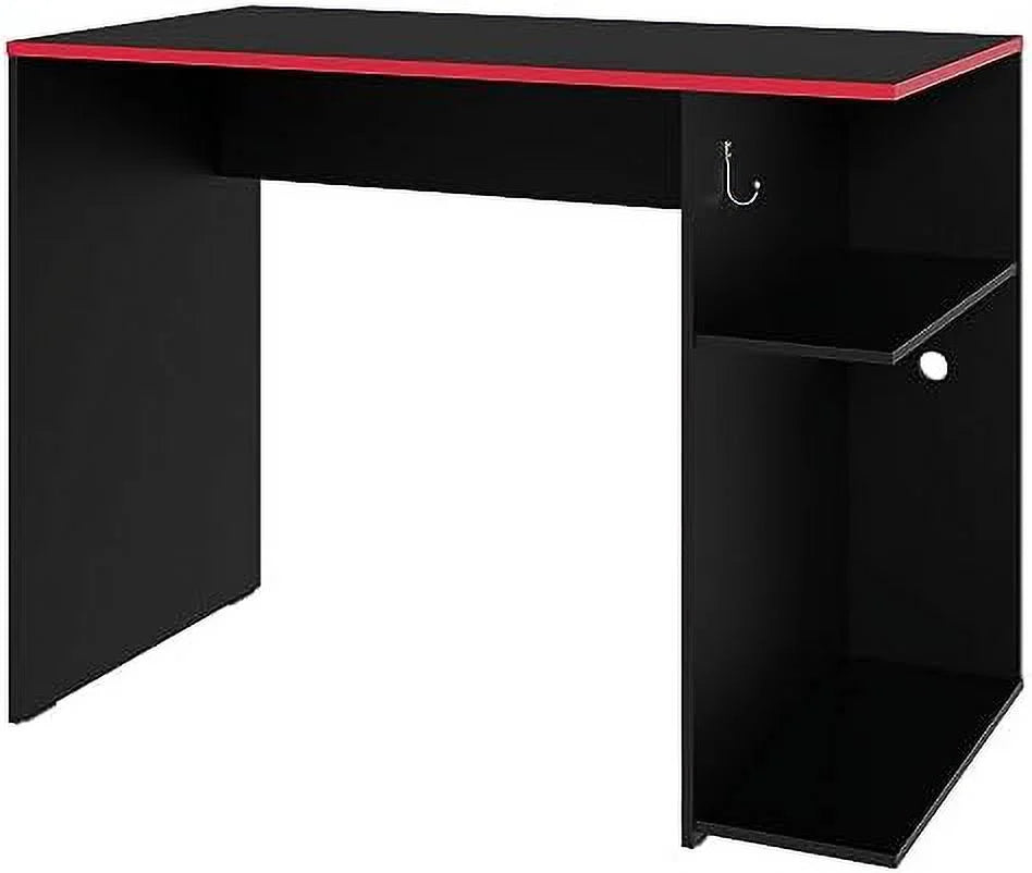 Compact Gaming Computer Desk with 2 Shelves and Monitor Stand M1487