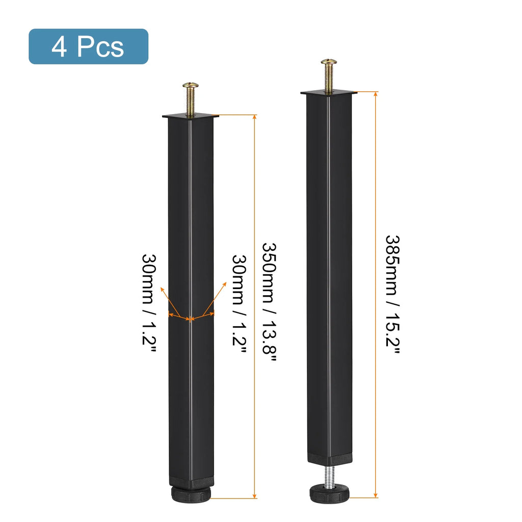 Adjustable Height Bed Frame Support Legs 4 Pack Black H52302