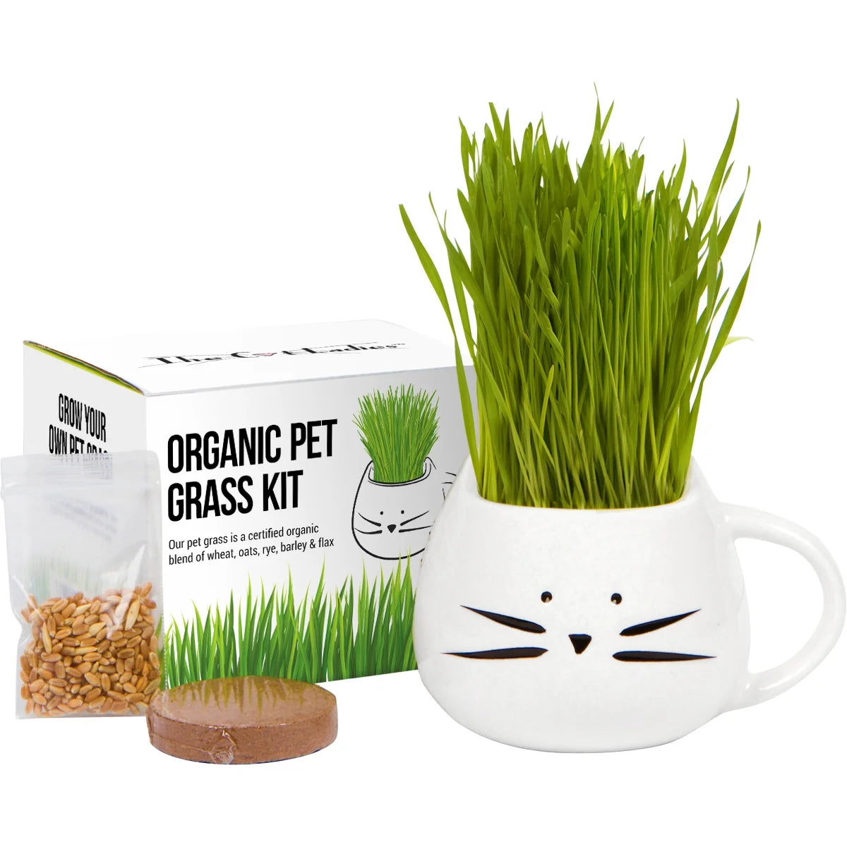 Organic Cat Grass Kit with Seed Mix and Soil S1012