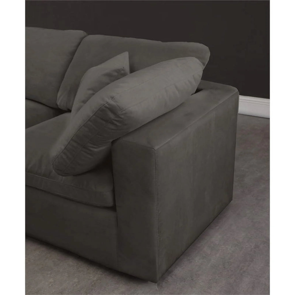 Gray Velvet Modular Sectional R5945
