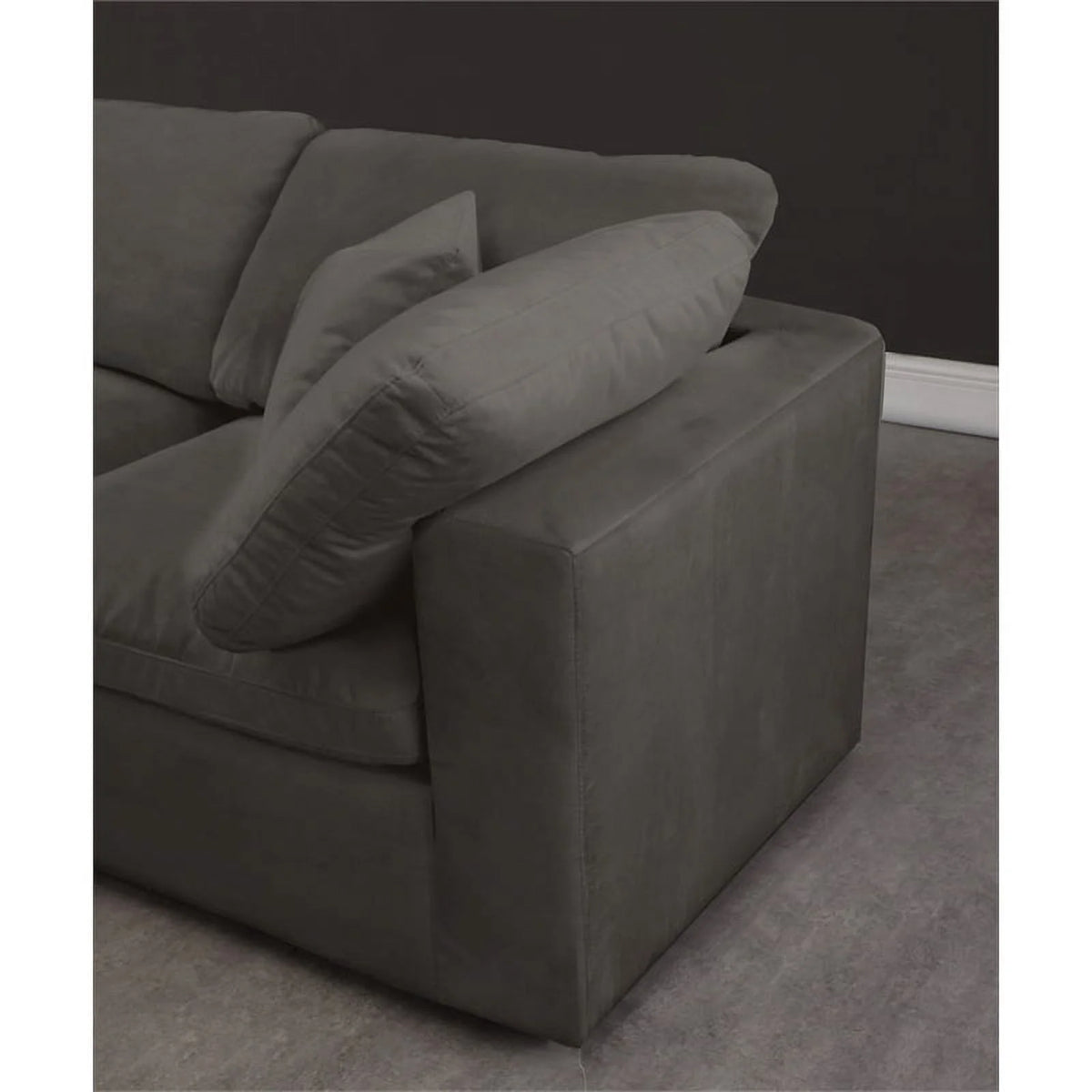 Gray Velvet Modular Sectional R5945