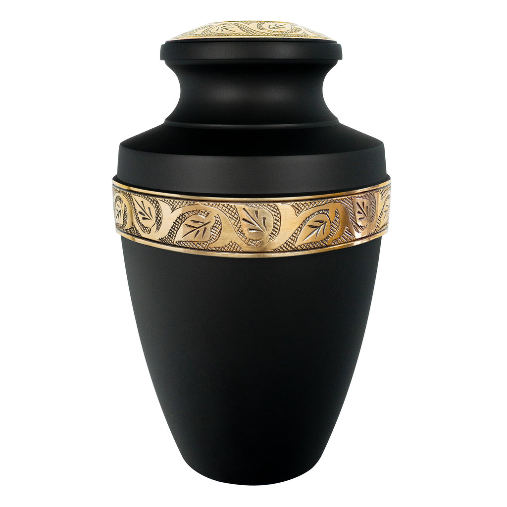 Black Large Adult Urn with Velvet Bag F84298