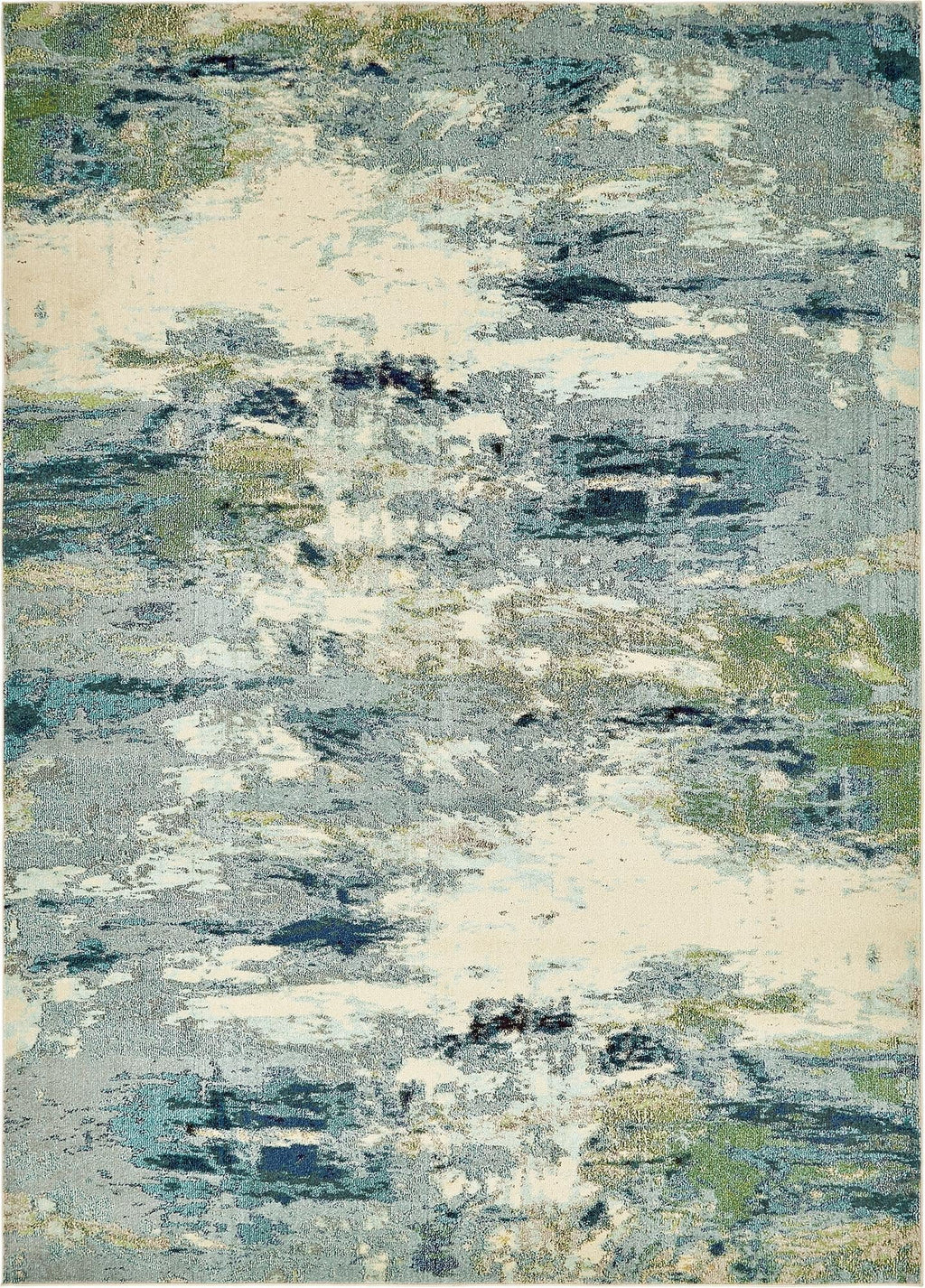 Light Blue/Gray 9' x 12' 2" Abstract Rectangle Rug J242430
