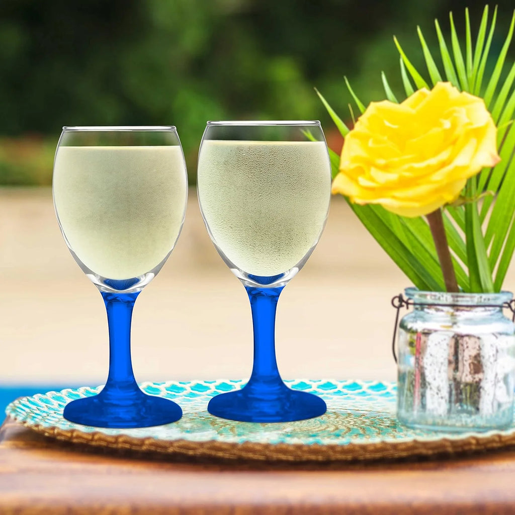 Blue 8.5 Oz Wine Glasses Set R82578