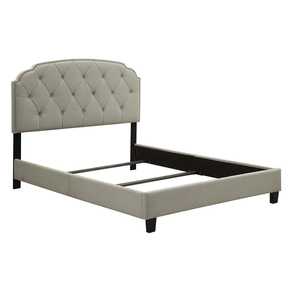 King All-In-One Shaped Corners Upholstered Bed N1858