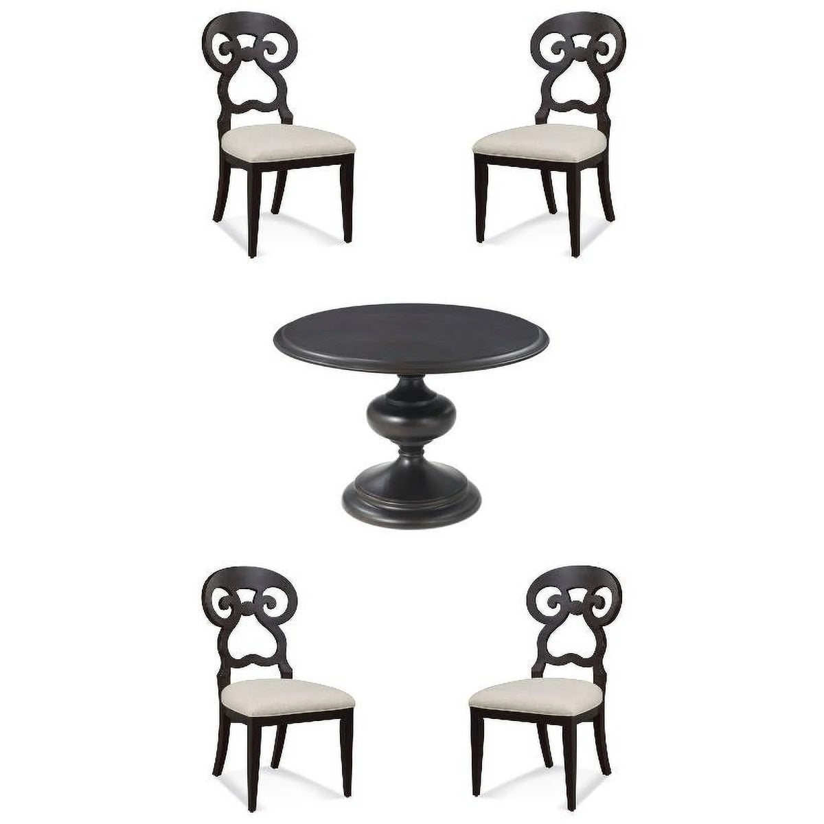 5-Piece Dining Table and 4 Side Chairs in Espresso J322