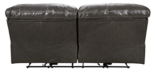Dark Brown Faux Leather Double Reclining Sofa Q759