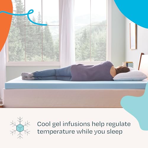2 Inch Gel Infused Memory Foam Mattress Topper Queen Size I55114