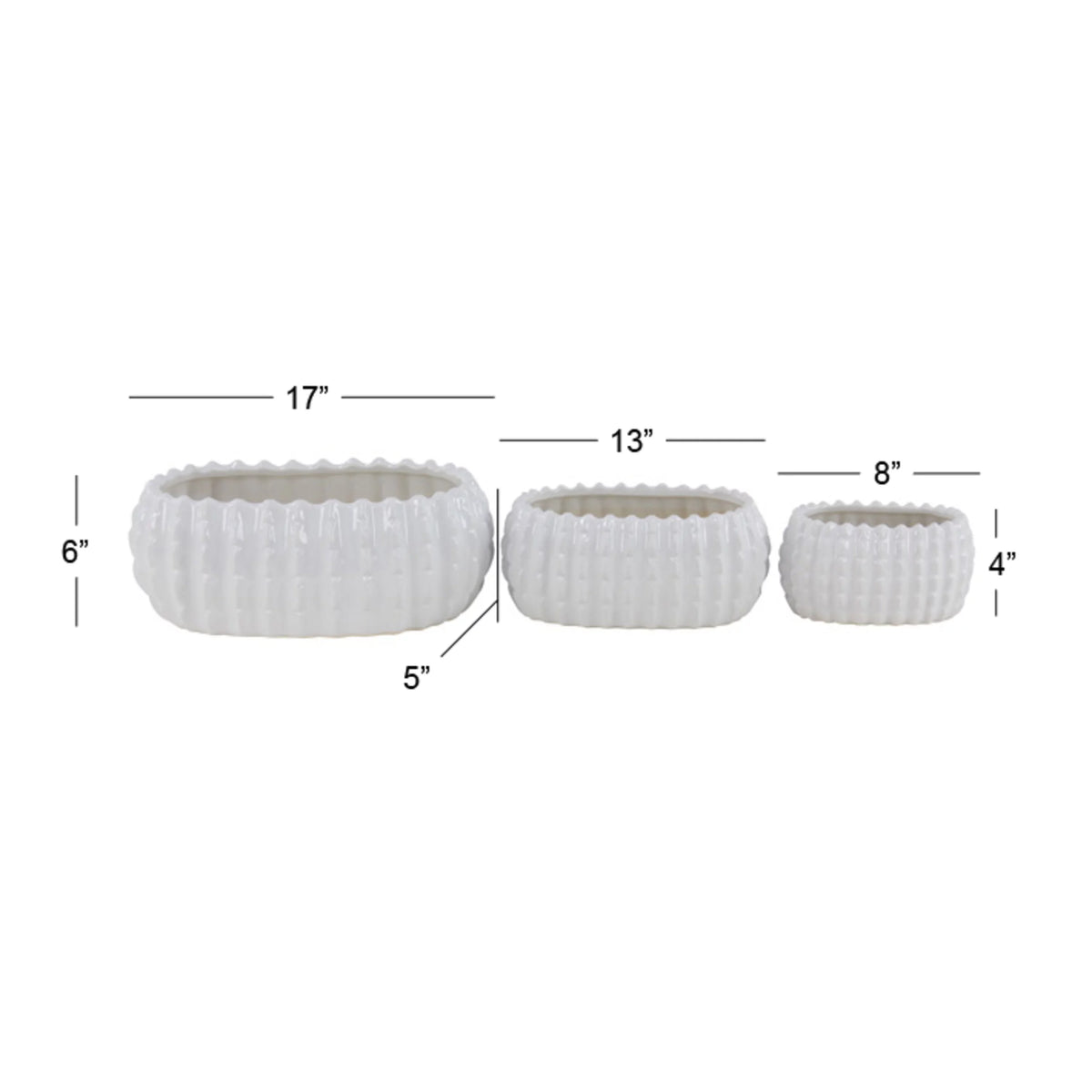 White Ceramic Planter (3 Count) R629794