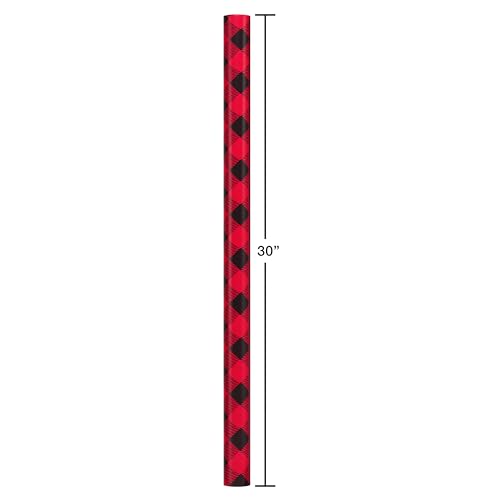 Red and Black Christmas Wrapping Paper Set with Cut Lines M25915