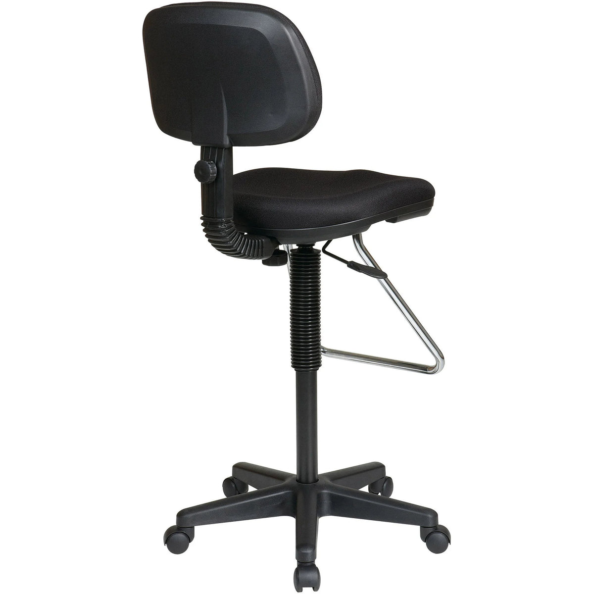Black Fabric Chair with Footrest P7931