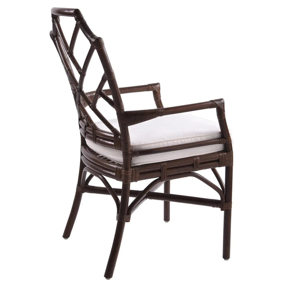Fabric and Rattan Arm Chair J69556
