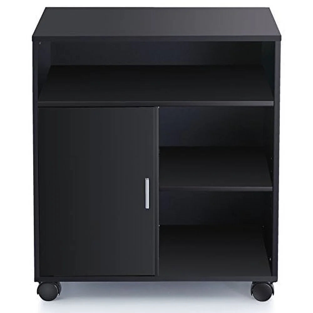 Black Mobile File Cabinet with Storage Q96937