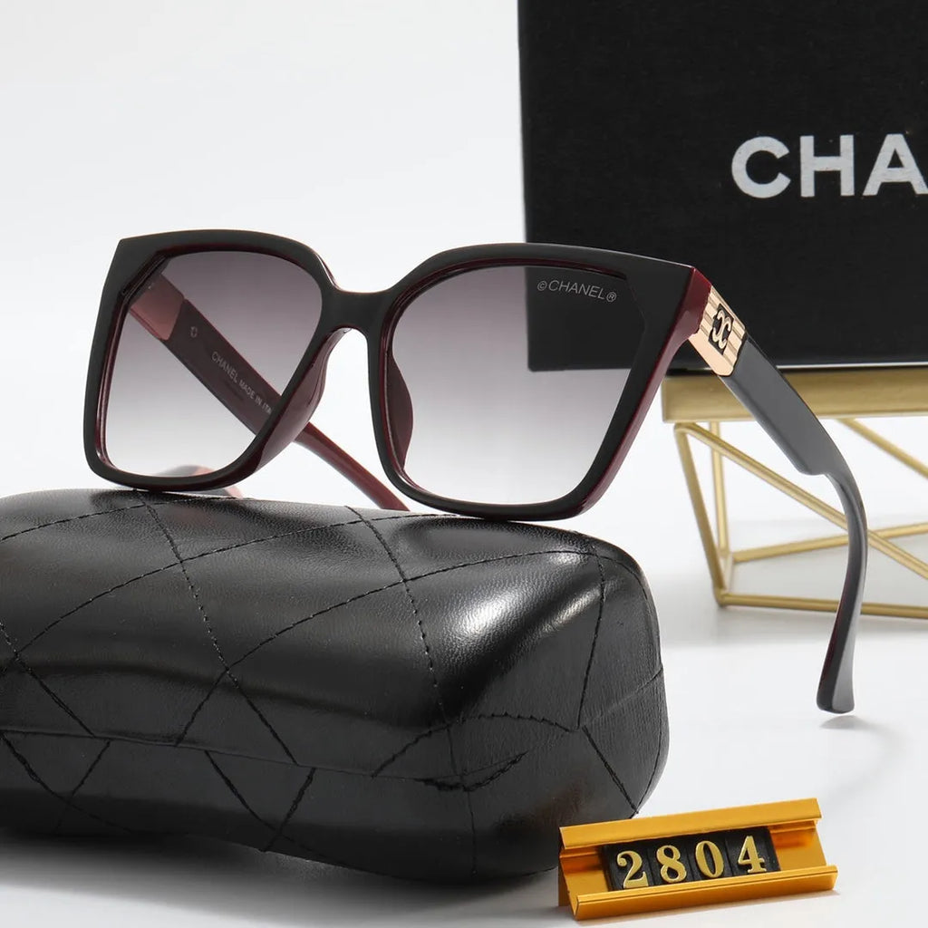 Square Double C Corrugated Temple Polarized Sunglasses E766