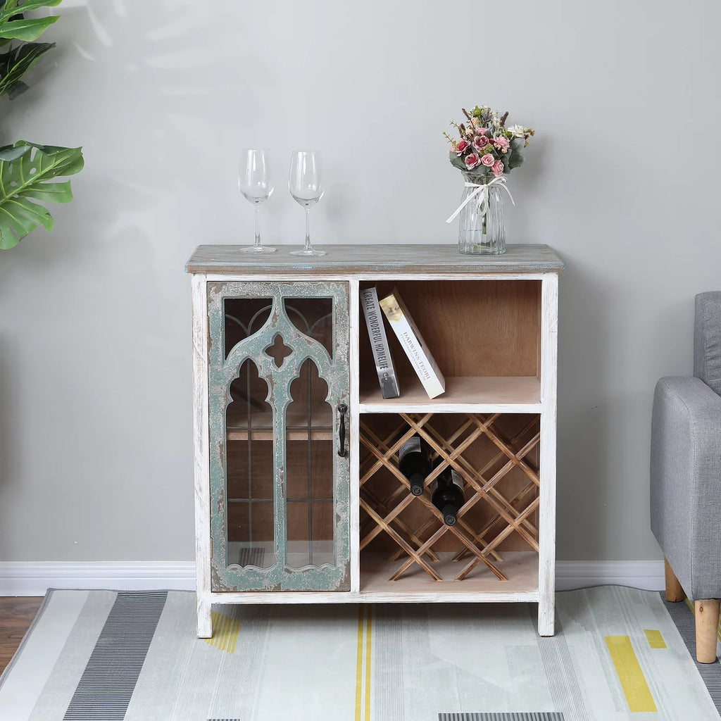 Wood 1-Door Storage Wine Cabinet K5572