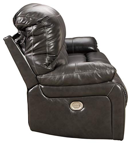 Dark Brown Faux Leather Double Reclining Sofa Q759