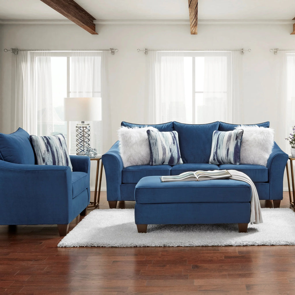 Navy Blue Fabric 3-Piece Sofa Set C297202
