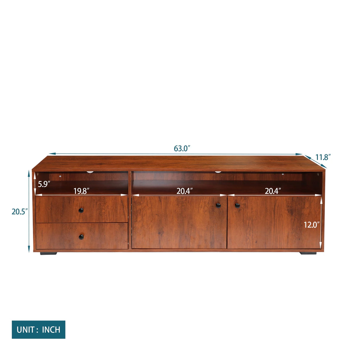 Brown Wood Grain TV Cabinet U5128