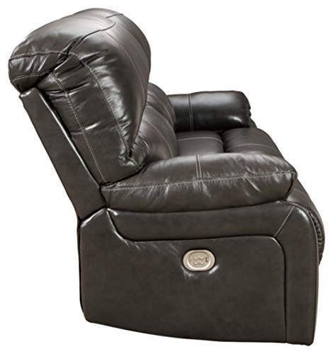 Dark Brown Faux Leather Double Reclining Sofa Q759